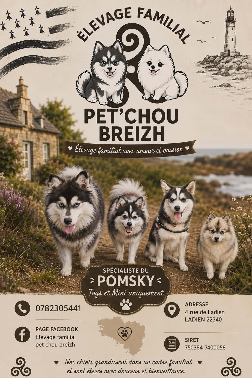 Élevage familial Pet’chou Breizh / pomsky